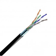 LAN кабель вита пара Одескабель КППЭ-ВП 4х2х0,51 з екраном для зовнішнього монтажу Чорний